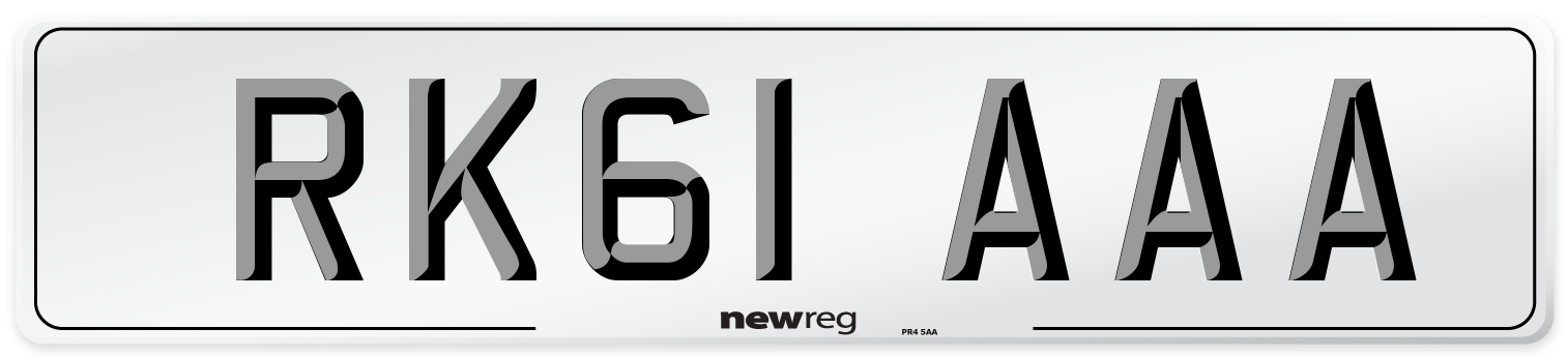 RK61 AAA Number Plate from New Reg